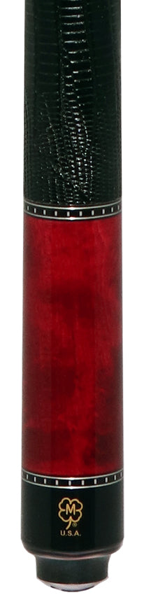 McDermott G515 G Series Pool Cue - Burgundy-Stained Maple with Black Urethane Points and Lizard Leather Wrap - Image 2