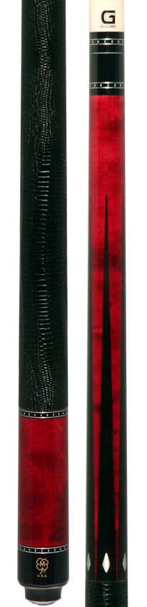 McDermott G515 G Series Pool Cue - Burgundy-Stained Maple with Black Urethane Points and Lizard Leather Wrap - Image 3