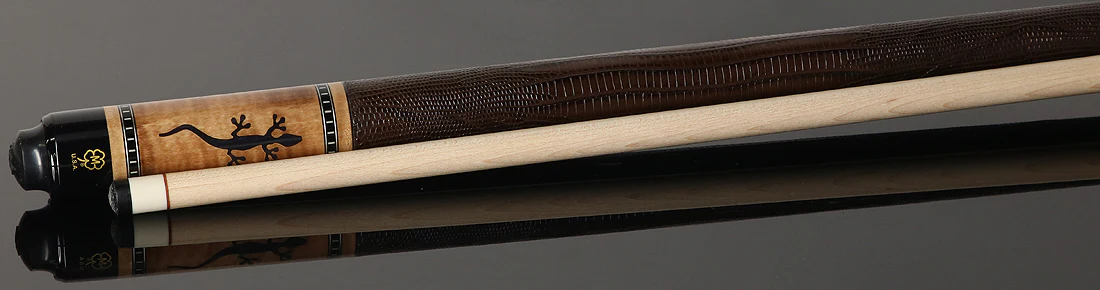 McDermott G516 G Series Pool Cue - Curly Maple with Juma Gecko Inlays and Lizard Leather Wrap - Image 3
