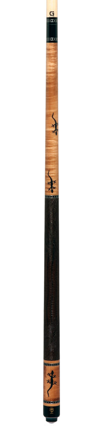 McDermott G516 G Series Pool Cue - Curly Maple with Juma Gecko Inlays and Lizard Leather Wrap - Image 6
