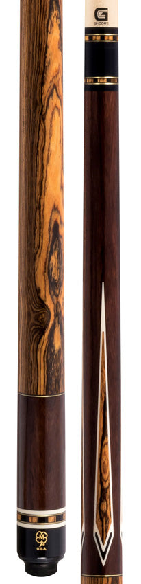 McDermott G520 G Series No Wrap Pool Cue - Rosewood with Bocote Points and Wrap Section - Image 3