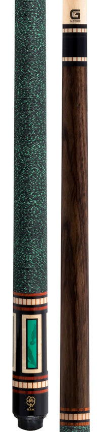McDermott G612 G Series Pool Cue - Rosewood with 4 Green Lizard Window Inlays and Irish Linen Wrap - Image 3