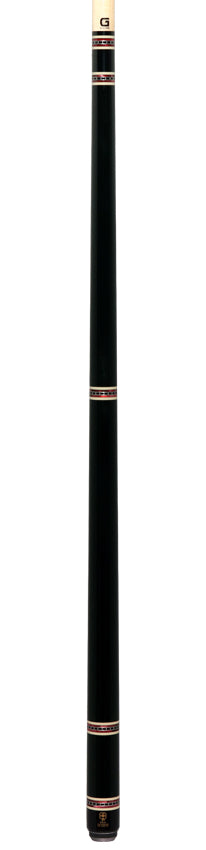 McDermott H551 H-Series No Wrap Pool Cue - Black Painted Maple with Red Pearl and Silver Rings - Image 4