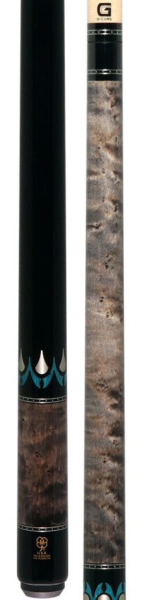 McDermott H650 H-Series No Wrap Pool Cue - Gray Stained Birdseye Maple Forearm with Black Urethane Wrap Handlle - Image 3