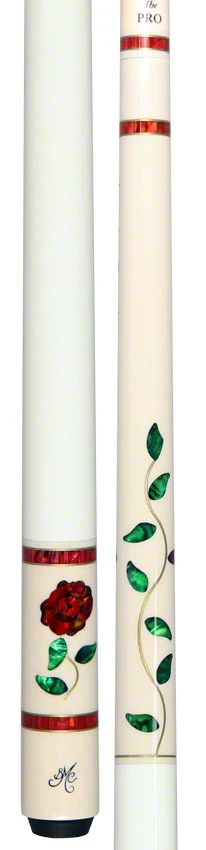 Meucci Designer Series BMCGRWHPRO Pool Cue - White Glass Rose with Pro Shaft - Image 4
