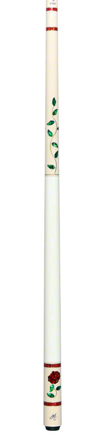 Meucci Designer Series BMCGRWHPRO Pool Cue - White Glass Rose with Pro Shaft - Image 5