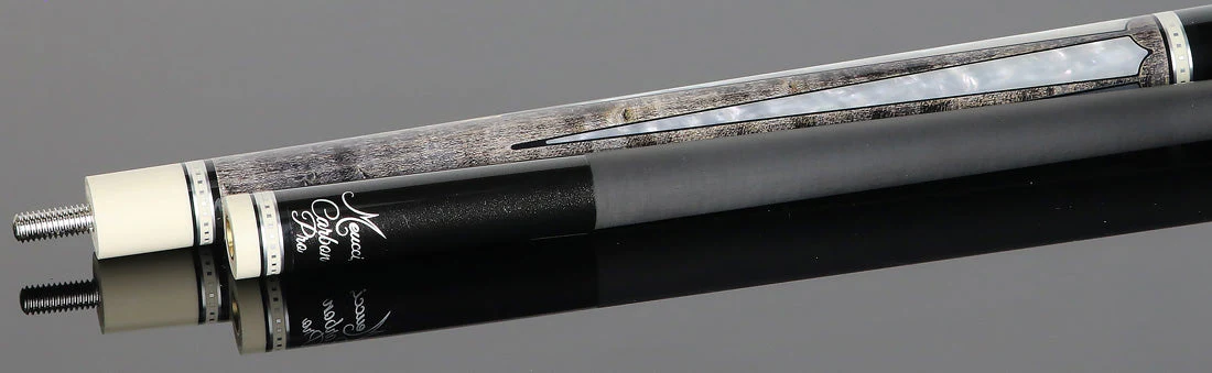 Meucci Century Series 2020GYMOPBKC Pool Cue - Gray - Mother of Pearl - Black Wrap with Carbon Shaft - Image 3