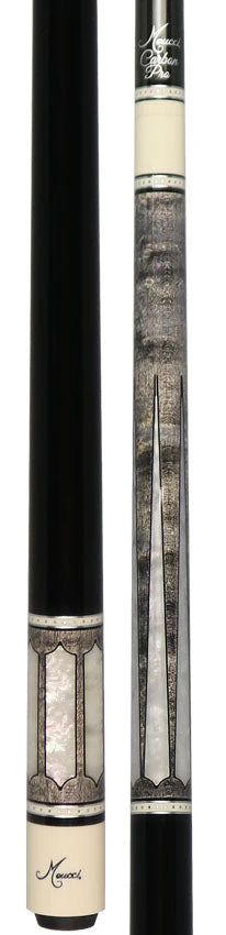 Meucci Century Series 2020GYMOPBKC Pool Cue - Gray - Mother of Pearl - Black Wrap with Carbon Shaft - Image 5