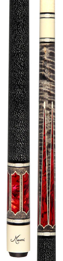 Meucci 2020 Gray - Red Pearl - Black/White Wrap Pool Cue with Pro Shaft - 2020GYRDBKWHP - Image 5
