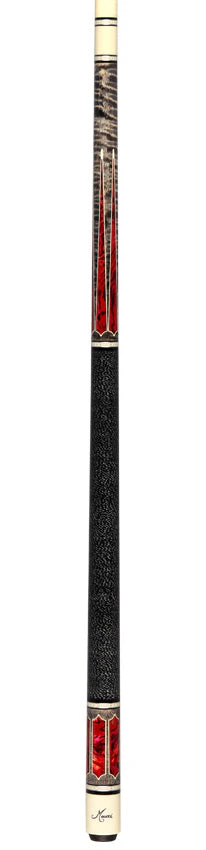 Meucci 2020 Gray - Red Pearl - Black/White Wrap Pool Cue with Pro Shaft - 2020GYRDBKWHP - Image 6