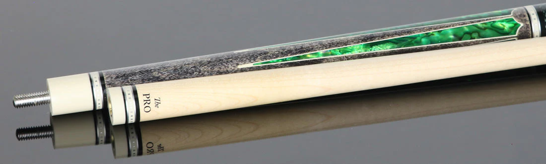 Meucci Century Series 2020GYGRBKGRP Pool Cue - Gray with Green Pearl and Black/Green Wrap with Pro Shaft - Image 3