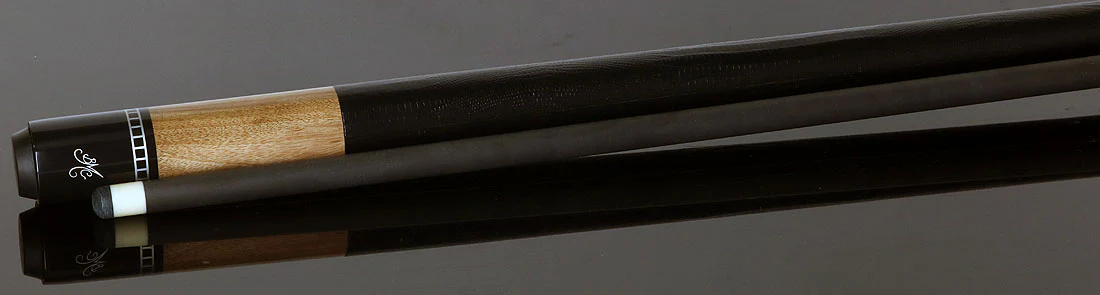 Meucci Exotic Wood Series EWSMWC Pool Cue - Marblewood with Lizard Leather Wrap and Carbon Shaft - Image 3