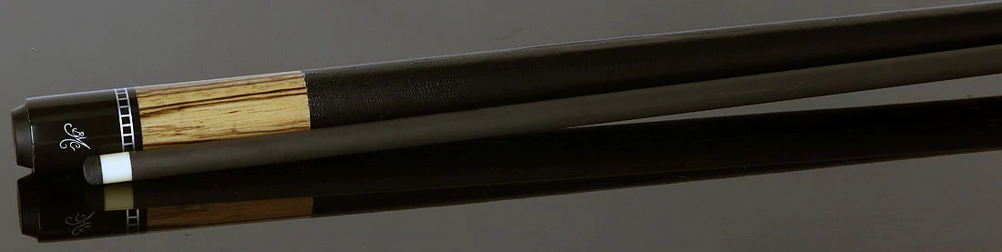Meucci Exotic Wood Series EWSZWC Pool Cue - Zebrawood with Lizard Leather Wrap and Carbon Shaft - Image 3