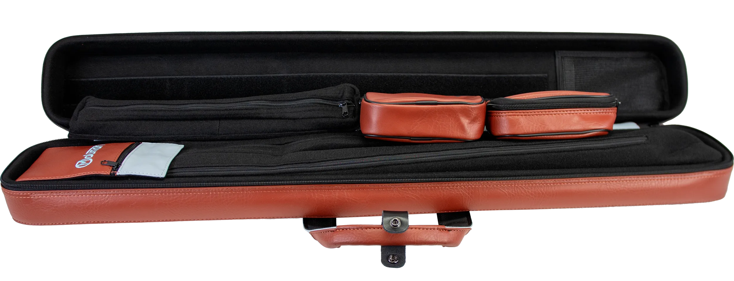 Molinari Flat Butterfly 2x4 Soft Cue Case - Brown / Light Blue - Image 7