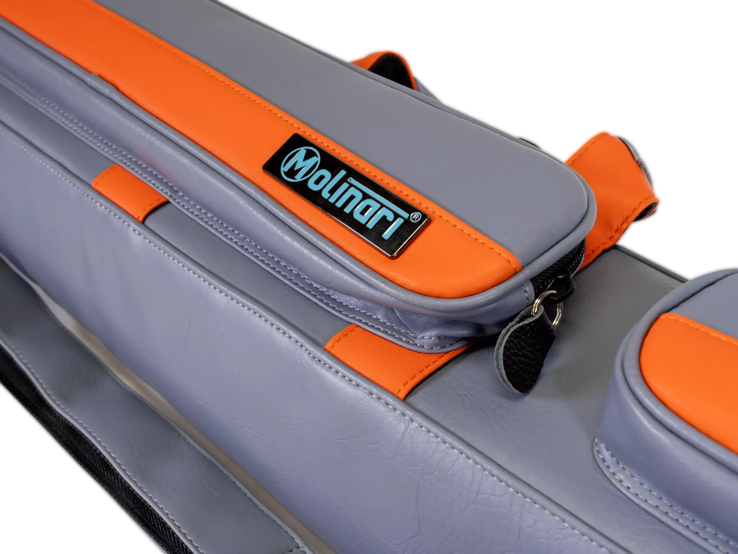 Molinari Flat Butterfly 2x4 Soft Cue Case - Gray / Orange - Image 12