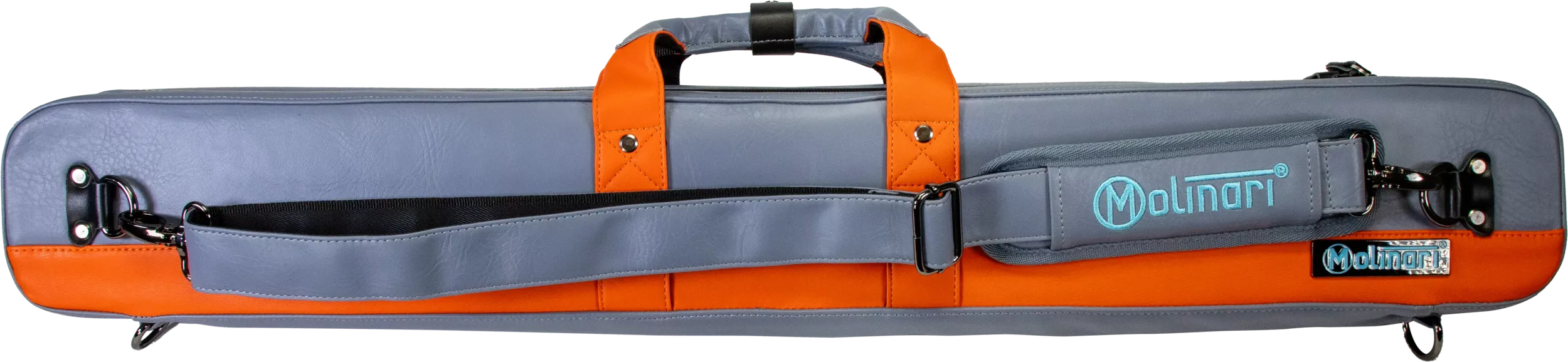 Molinari Flat Butterfly 2x4 Soft Cue Case - Gray / Orange - Image 3