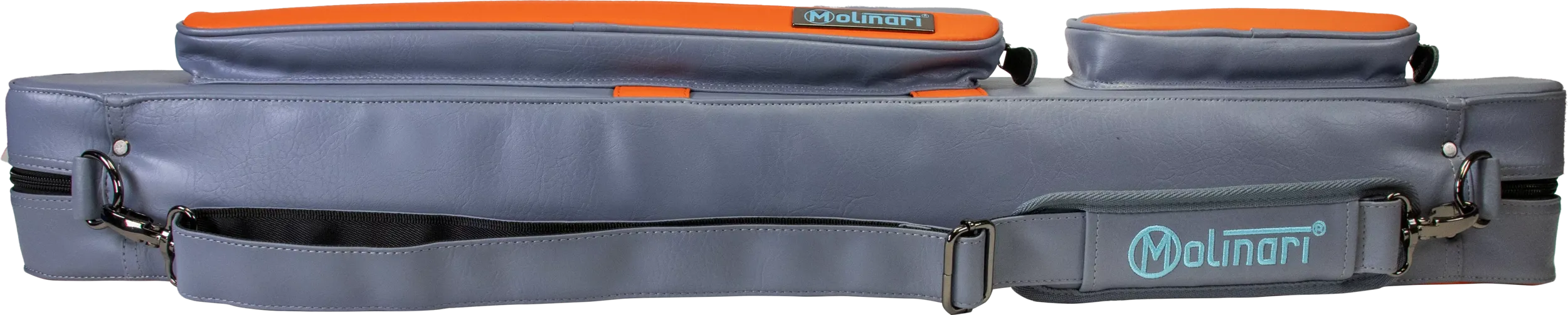 Molinari Flat Butterfly 2x4 Soft Cue Case - Gray / Orange - Image 5