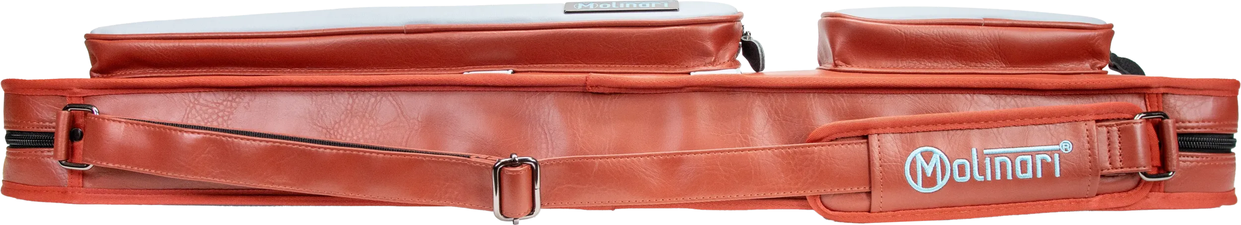 Molinari Classic Butterfly 2x4 Soft Cue Case - Brown / Light Blue - Image 5