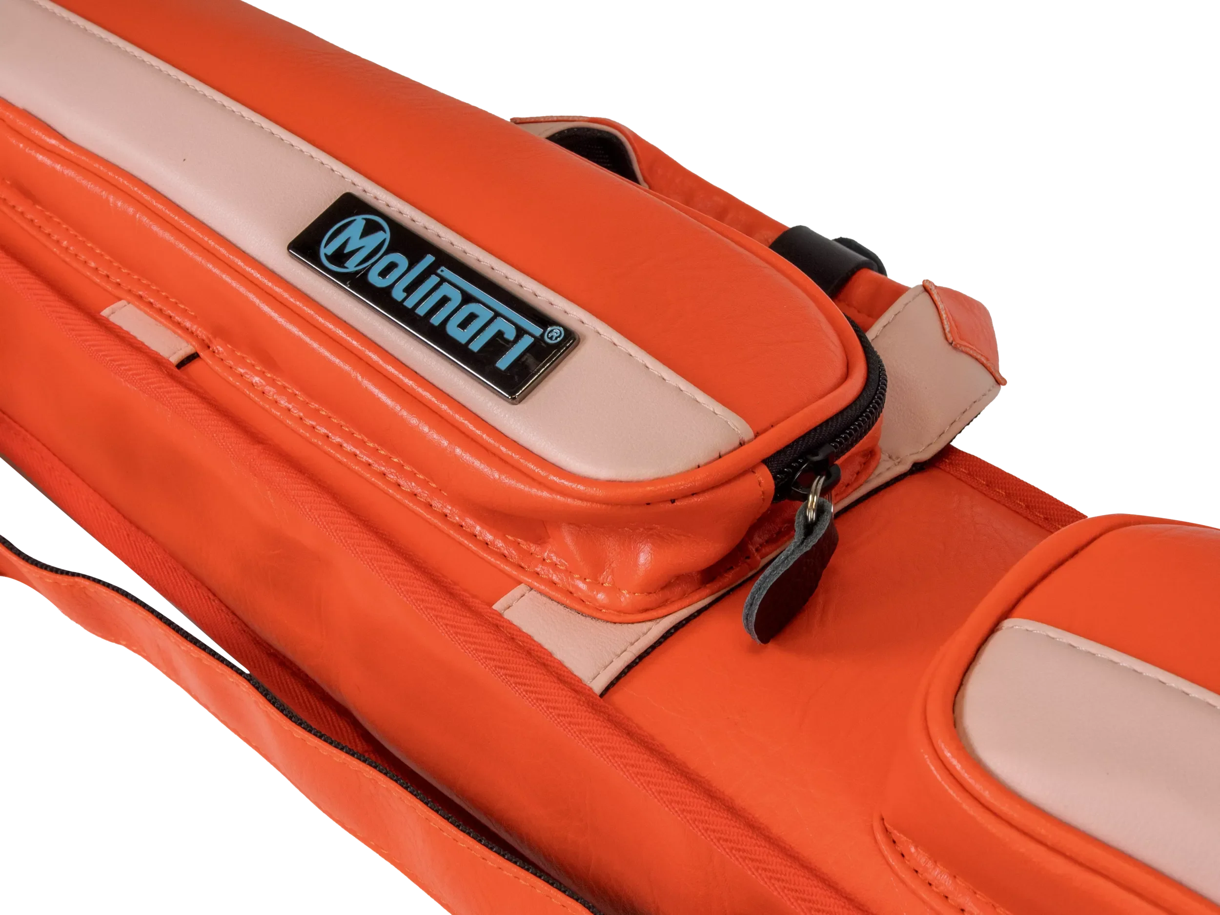 Molinari Classic Butterfly2x4 Soft Cue Case - Orange / Light Pink - Image 10