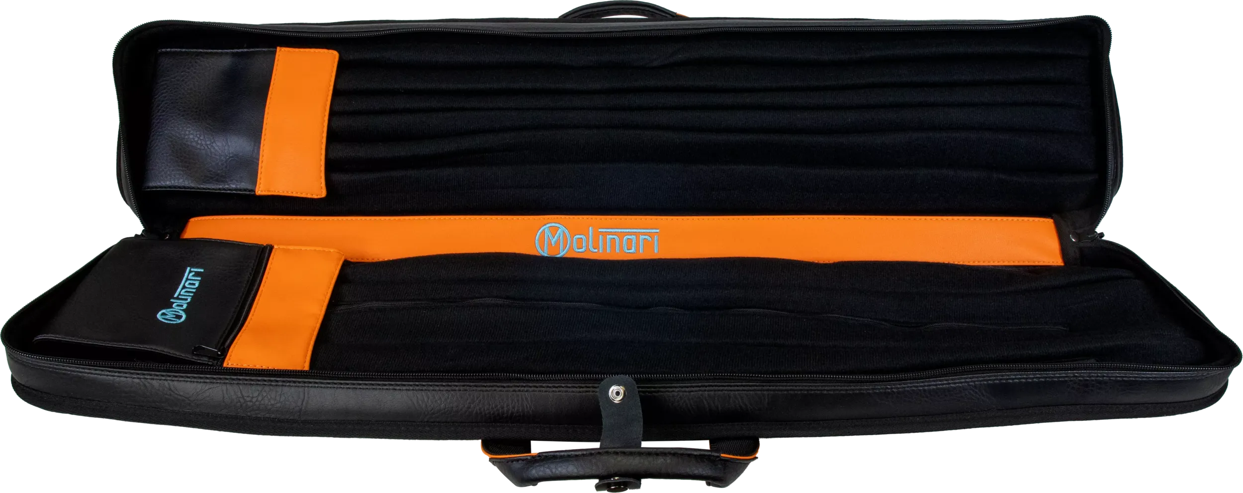 Molinari Classic Butterfly 3x6 Soft Cue Case - Black / Orange - Image 6