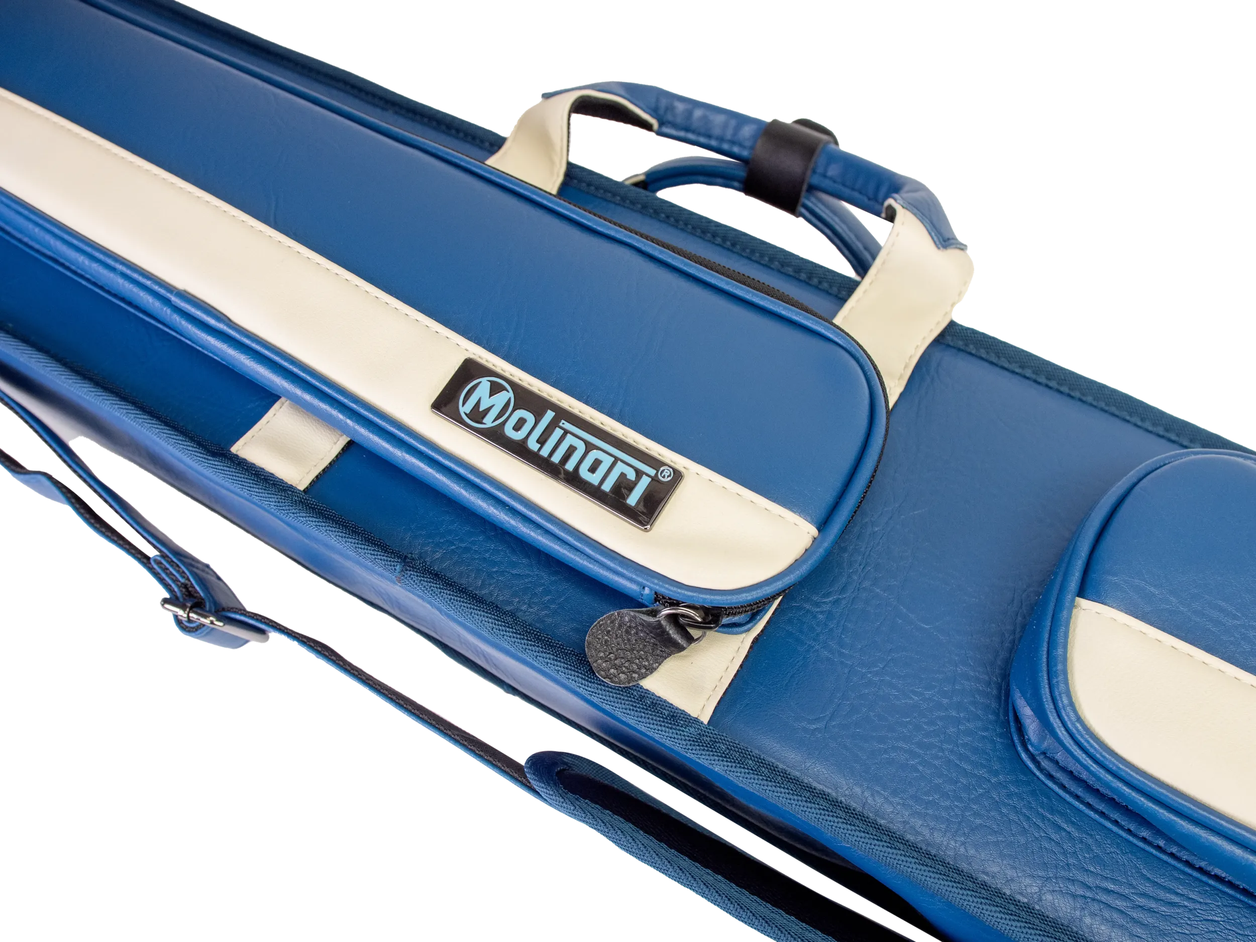 Molinari Classic Butterfly 3x6 Soft Cue Case - Blue / Biege - Image 10
