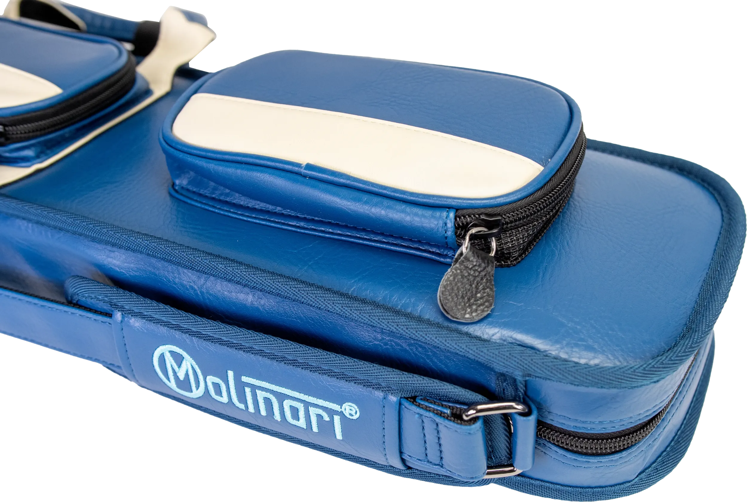 Molinari Classic Butterfly 3x6 Soft Cue Case - Blue / Biege - Image 11