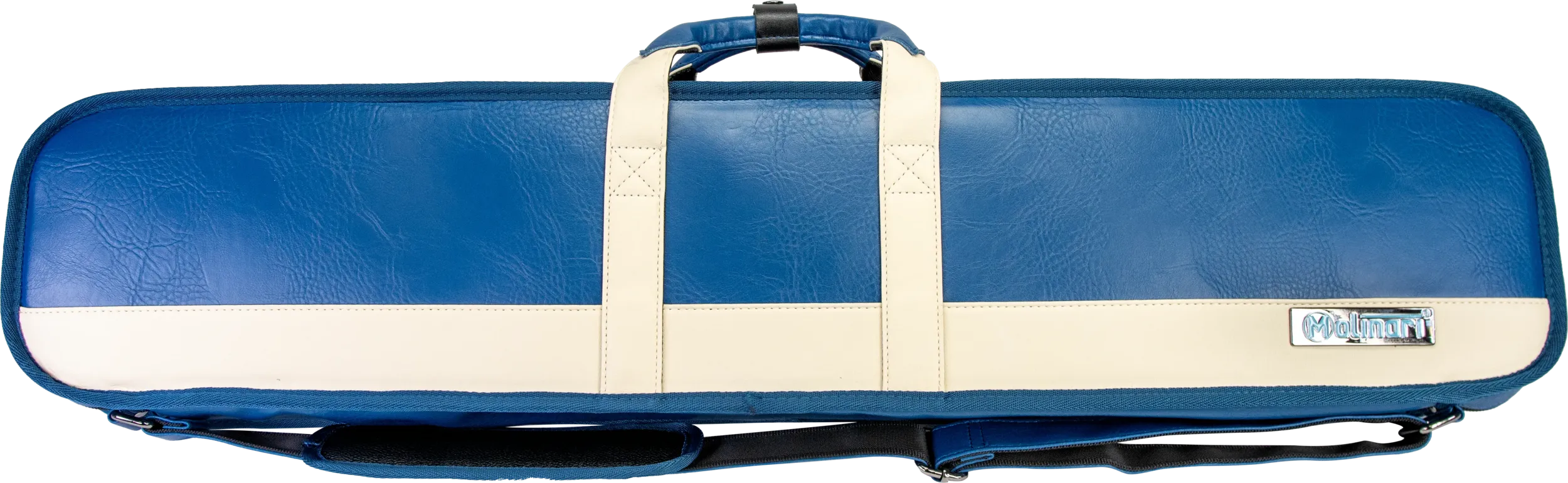 Molinari Classic Butterfly 3x6 Soft Cue Case - Blue / Biege - Image 3