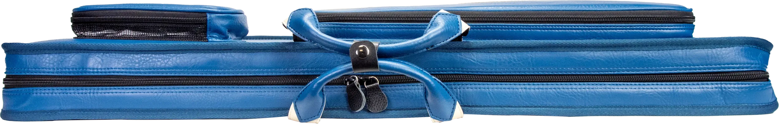 Molinari Classic Butterfly 3x6 Soft Cue Case - Blue / Biege - Image 4
