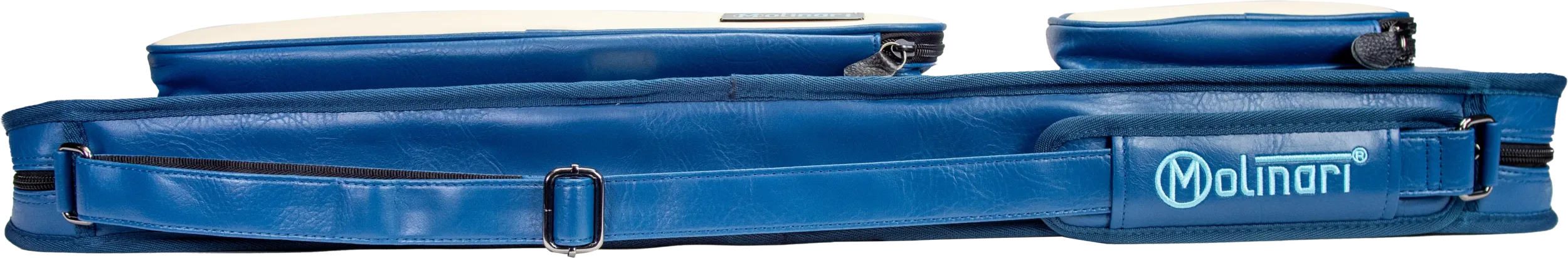 Molinari Classic Butterfly 3x6 Soft Cue Case - Blue / Biege - Image 5