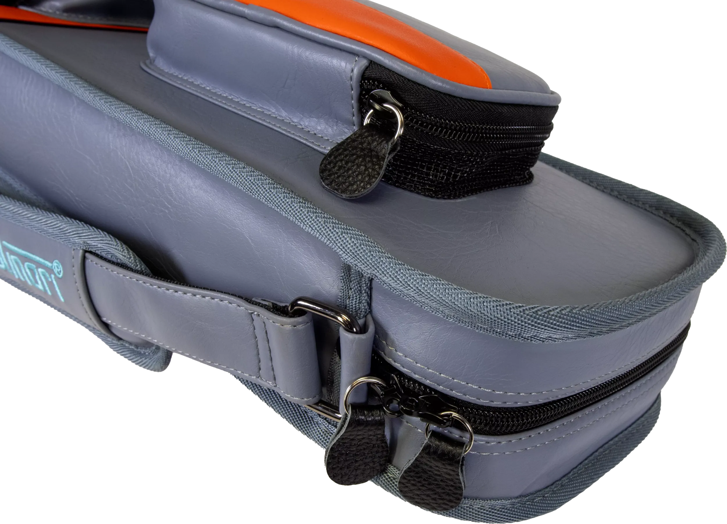 Molinari Classic Butterfly 3x6 Soft Cue Case - Gray / Orange - Image 11