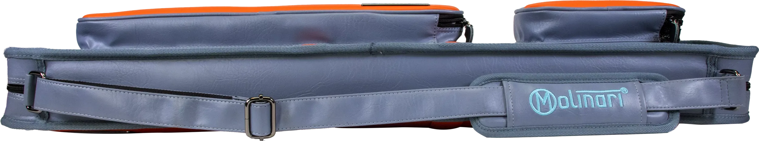 Molinari Classic Butterfly 3x6 Soft Cue Case - Gray / Orange - Image 5