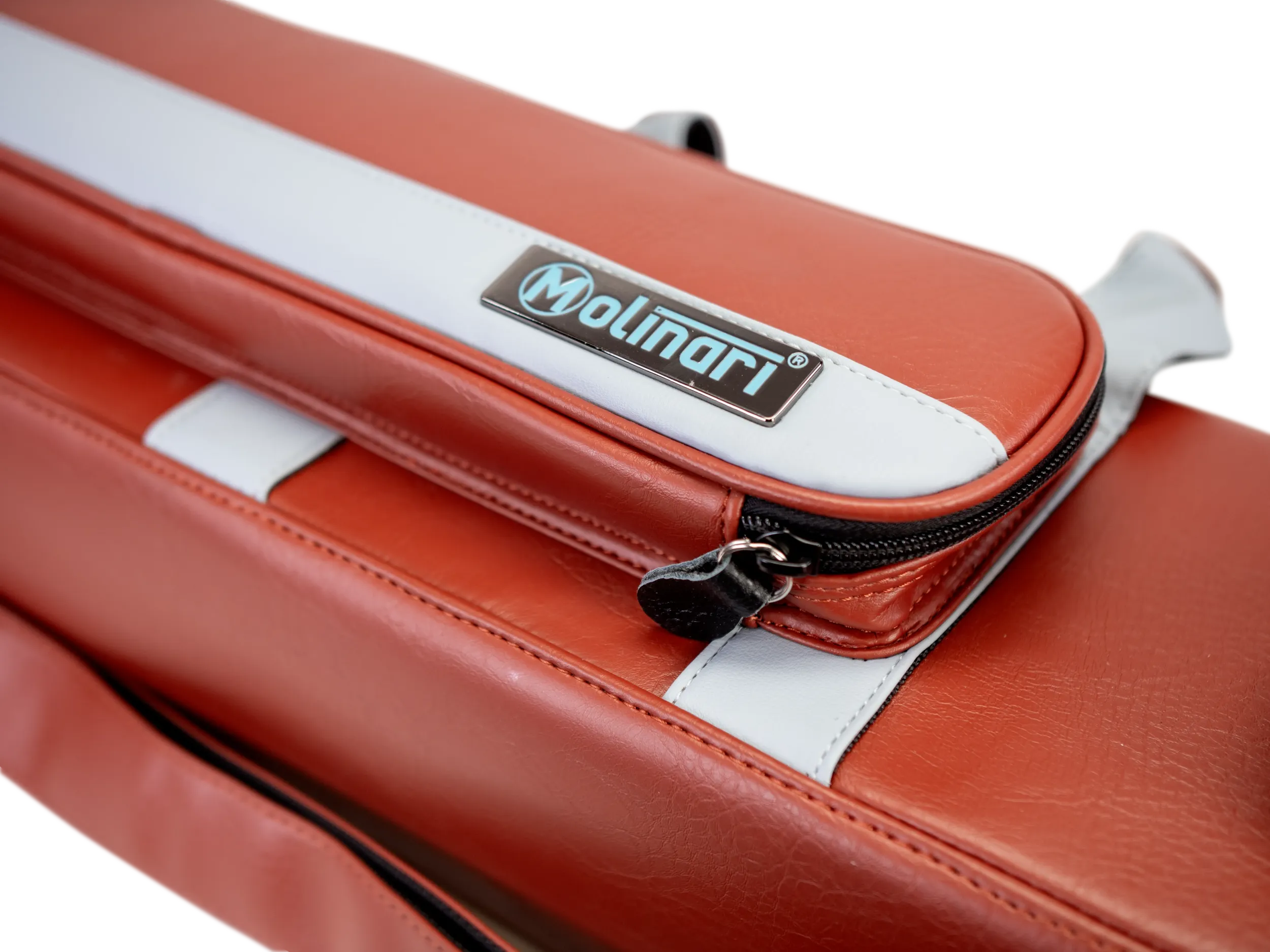 Molinari Flat Butterfly 3x6 Hard Cue Case - Brown / Light Blue - Image 12