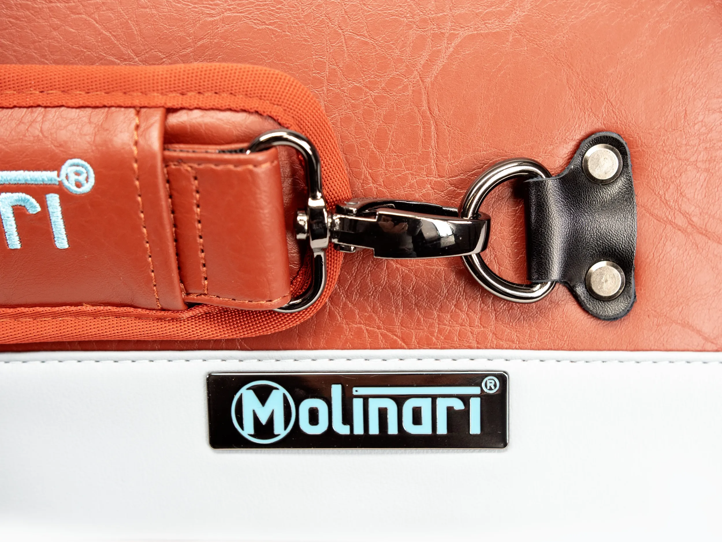 Molinari Flat Butterfly 3x6 Hard Cue Case - Brown / Light Blue - Image 15