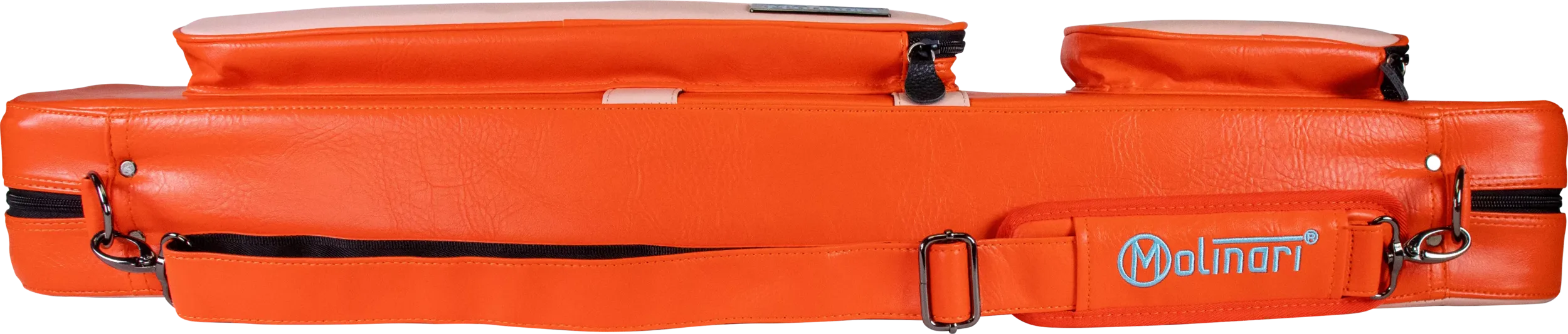 Molinari Classic Butterfly 3x6 Soft Cue Case - Orange / Light Pink - Image 5