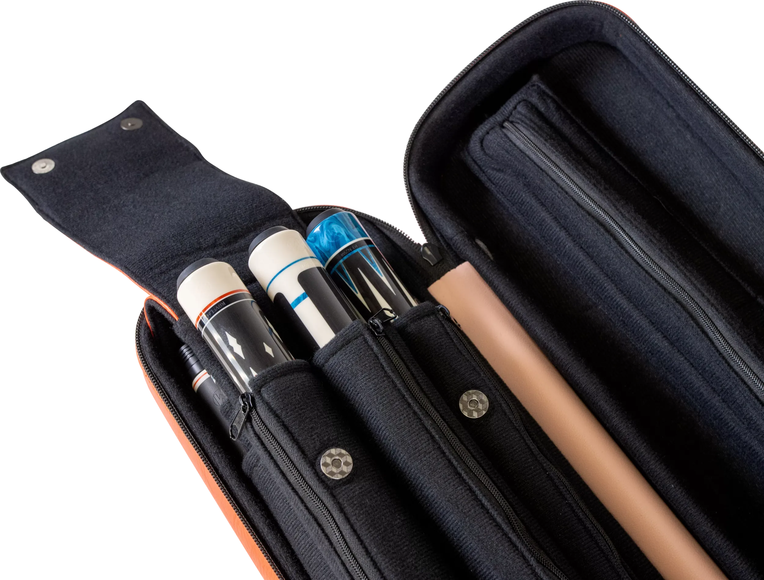 Molinari Classic Butterfly 3x6 Soft Cue Case - Orange / Light Pink - Image 9
