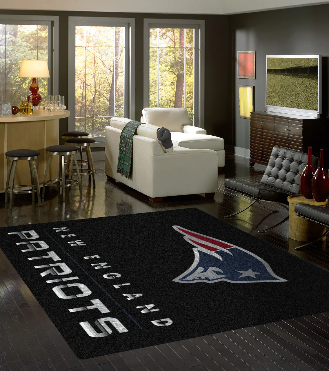New England Patriots Rug Chrome - Image 4