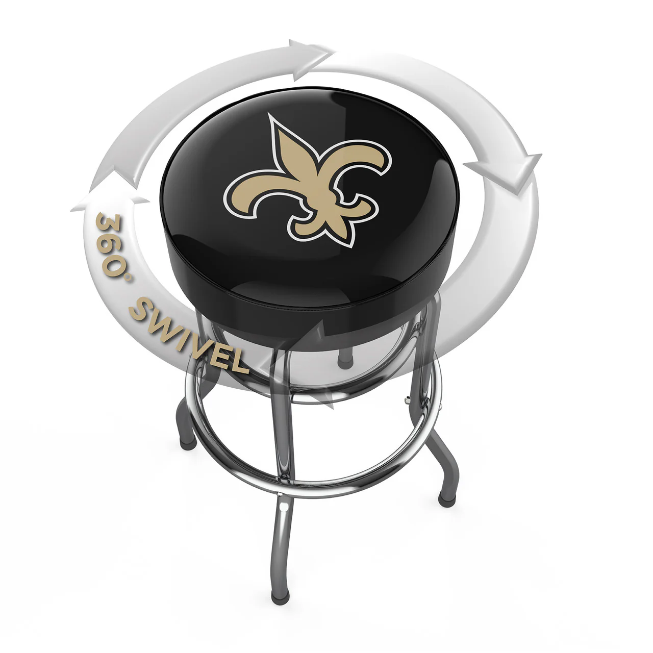 New Orleans Saints Bar Stool Chrome - Image 4