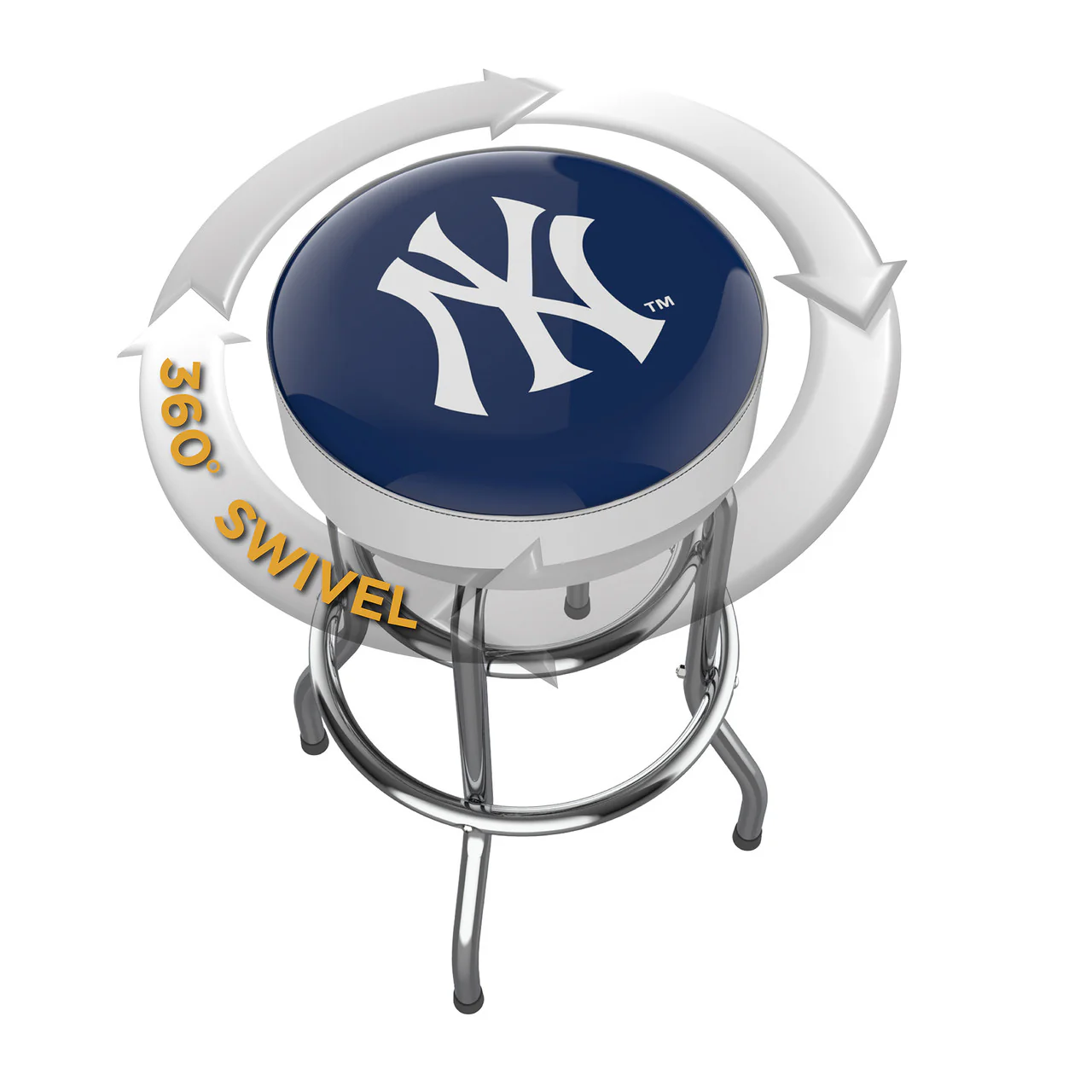 New York Yankees Bar Stool Chrome - Image 2