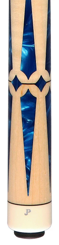 J Pechauer JP15T JP T Series No Wrap Pool Cue - Figured Maple with Blue Pearl Inlays - Image 2