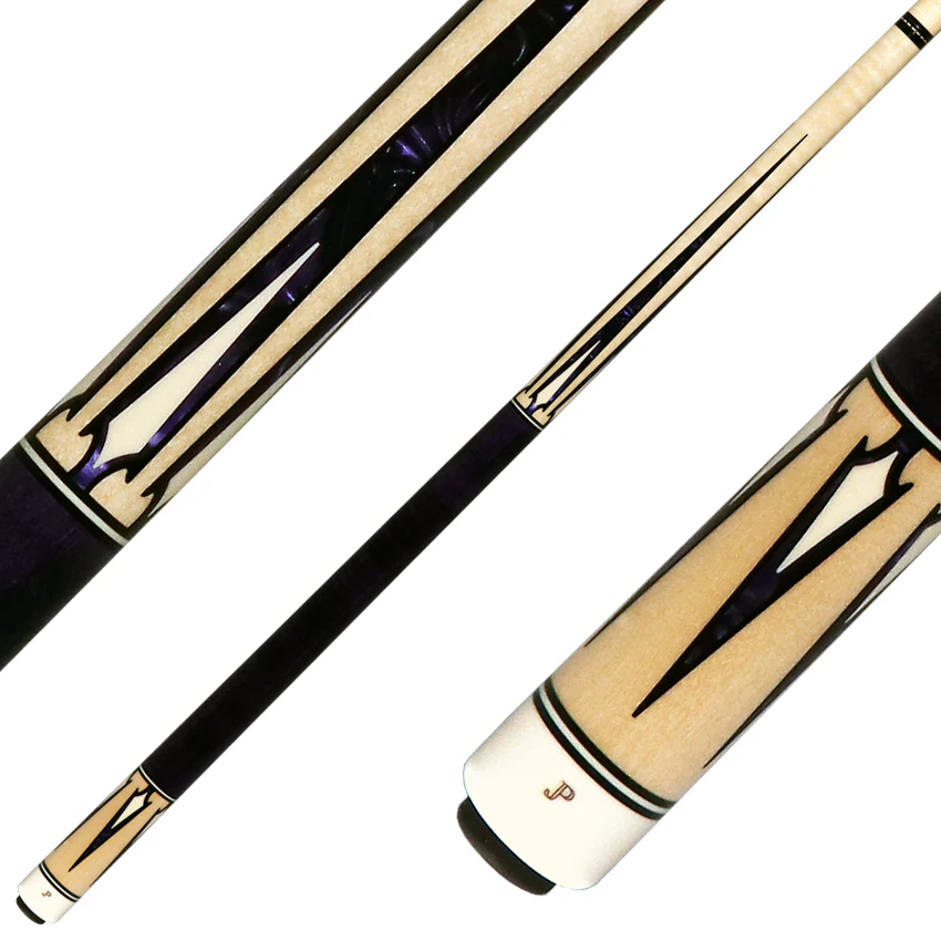J Pechauer JP14T JP T Series No Wrap Pool Cue - No-Stained Maple with Purple Pearl Points