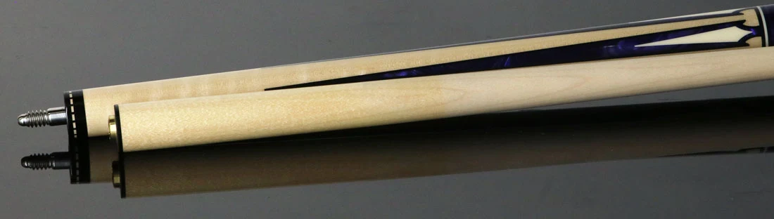 J Pechauer JP14T JP T Series No Wrap Pool Cue - No-Stained Maple with Purple Pearl Points - Image 4