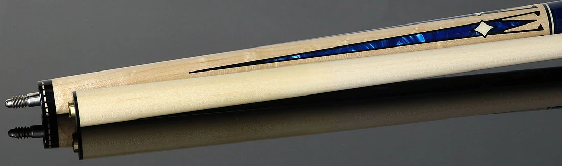 J Pechauer JP20T JP T Series No Wrap Pool Cue - No-Stained Maple with Sim. Ebony Framed Blue Pearl Points - Image 4