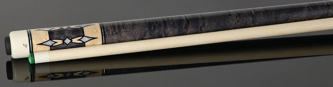 J Pechauer JP24T JP T Series No Wrap Pool Cue - Smoke-Stained Maple with Pearl Point Inlays - Image 3