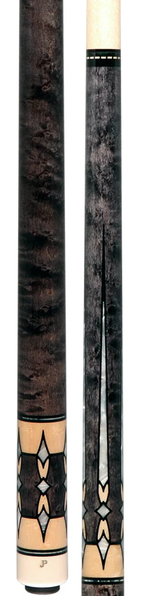 J Pechauer JP24T JP T Series No Wrap Pool Cue - Smoke-Stained Maple with Pearl Point Inlays - Image 5