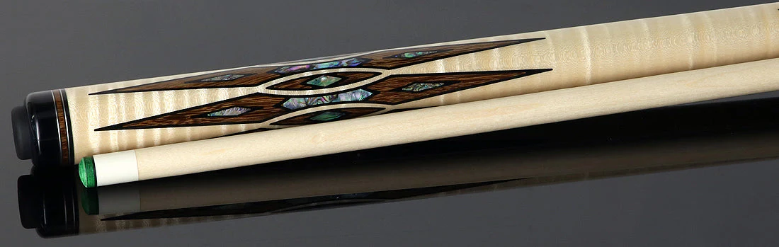 Pechauer Limited Edition Birdseye Maple with Brownheart Points and Abalone Inlays Pool Cue - PL37 - Image 3