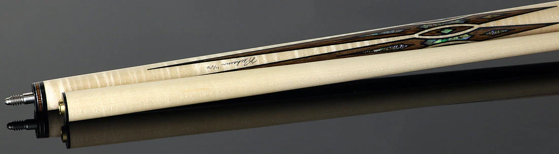 Pechauer Limited Edition Birdseye Maple with Brownheart Points and Abalone Inlays Pool Cue - PL37 - Image 4