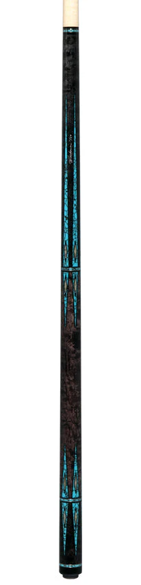 Pechauer Limited Edition Carbon Stained Maple with Turquoise Points and Abalone Inlays Pool Cue - PL36 - Image 6