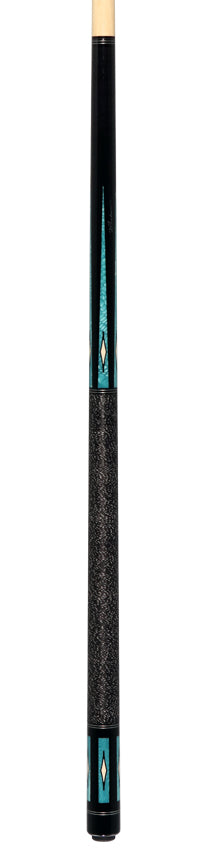 J Pechauer P18R Pro R Series Pool Cue - Ebony-Stained Maple with Aqua Exotic Points and Sim. Ivory Inlays with Irish Linen Wrap - Image 6