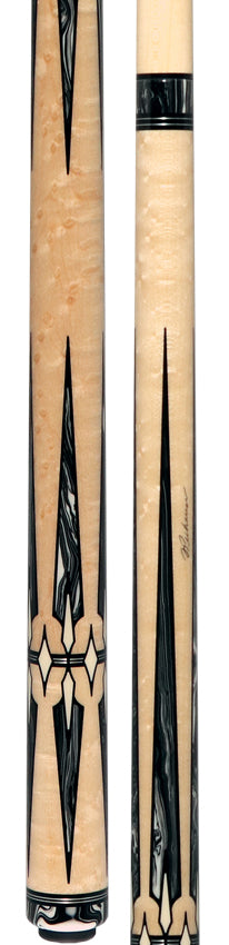 J Pechauer P22R Pro R Series No Wrap Pool Cue - No-Stained Maple with Black and White Malachite Points - Image 5