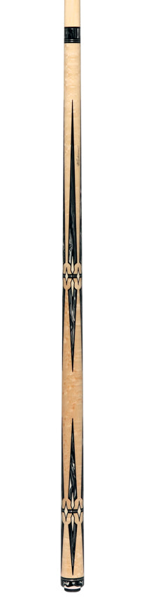 J Pechauer P22R Pro R Series No Wrap Pool Cue - No-Stained Maple with Black and White Malachite Points - Image 6
